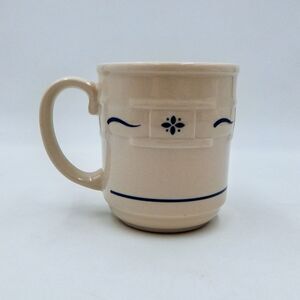 Longaberger Pottery Woven Traditions Classic Blue Coffee Mug 12 oz